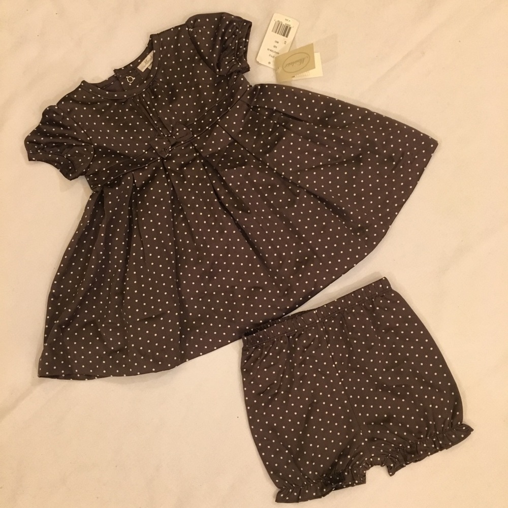 NWT MINICLASIX 2-Piece Brown Dress Set Size 9M